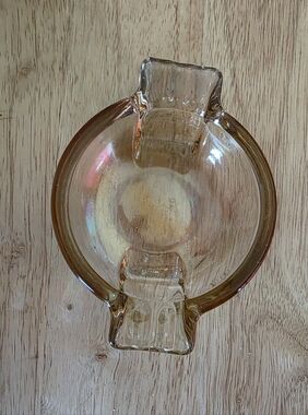 Amber Glass Ashtray - Retro Clear Amber Finish
